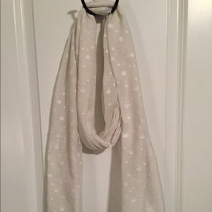 GAP sheer white polka dot scarf